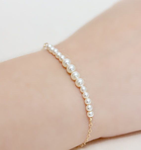 Delicate Pearl Bar Bracelet
