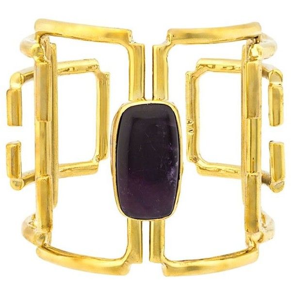 Anndra Neen 'Deco Cuff' bracelet found on Polyvore featuring jewelry, br...