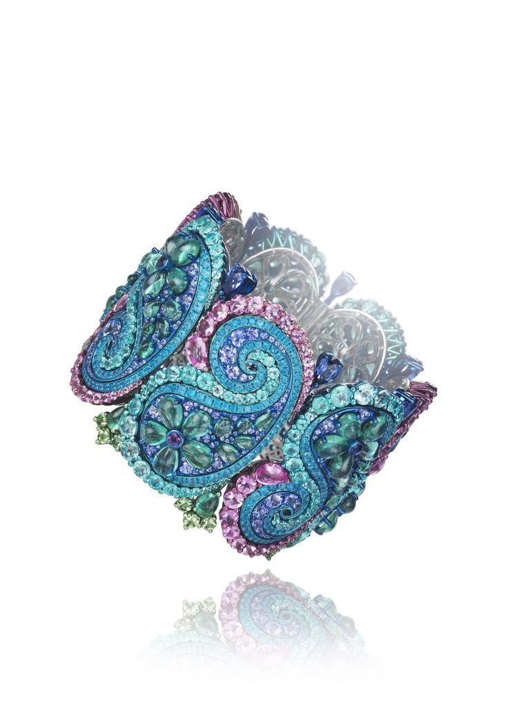 Chopard 2017 Red Carpet Collection Bracelet set with emeralds, Paraiba tourmalin...