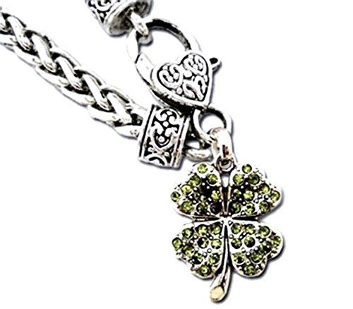 Irish Shamrock Charm Bracelet C18 Green Crystal Ornate Ma... www.amazon.com/...