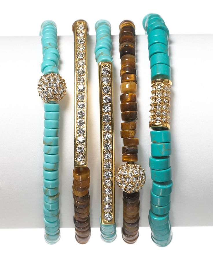 Michael Kors bracelets.Combination of turquoise and tortoiseshell w/ rhinestone ...