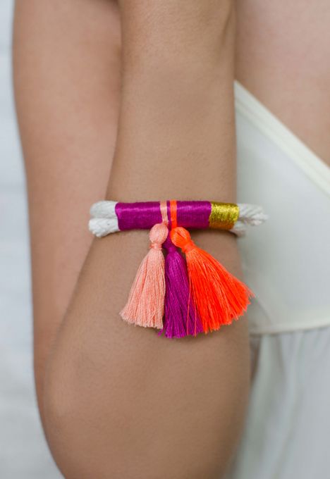 Thread & Tassel Bracelet by Krysos + Chandi. From colors to materials, I love ev...