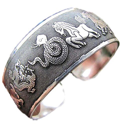 Tibetan Zodiac Cuff Bracelet C35 Wide Animal Antiqued Sil... www.amazon.com/...