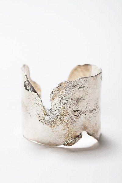 Broken reticulated silver cuff