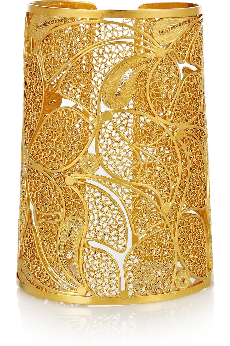 Mallarino Cielo 24-karat gold-vermeil filigree cuff