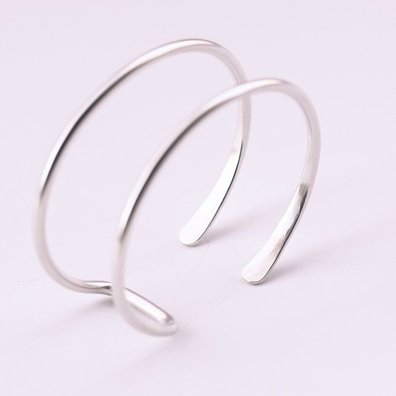 Silver wire cuff streamlined sterling silver by bluehourdesigns