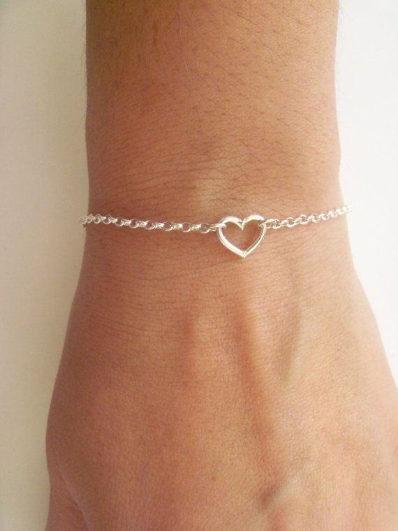So Cute Tiny Heart Sterling Silver Bracelet !