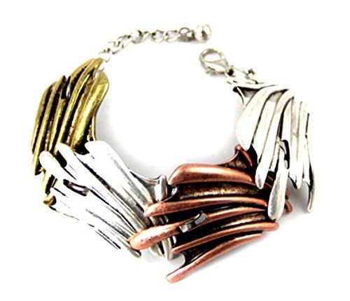 Unique Cuff Bracelet D13 Link Gold Copper Silver Tone Sta... www.amazon.com/...