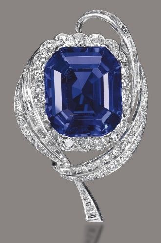 A 47.15-carat Burmese Sapphire and Diamond Brooch, by Mellerio - $3,648,894