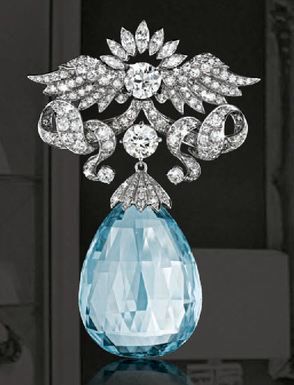 Diamond and Aquamarine Winged Pendant Brooch, Verdura