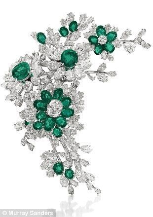Elizabeth Taylor's emerald and diamond brooch by Bulgari.