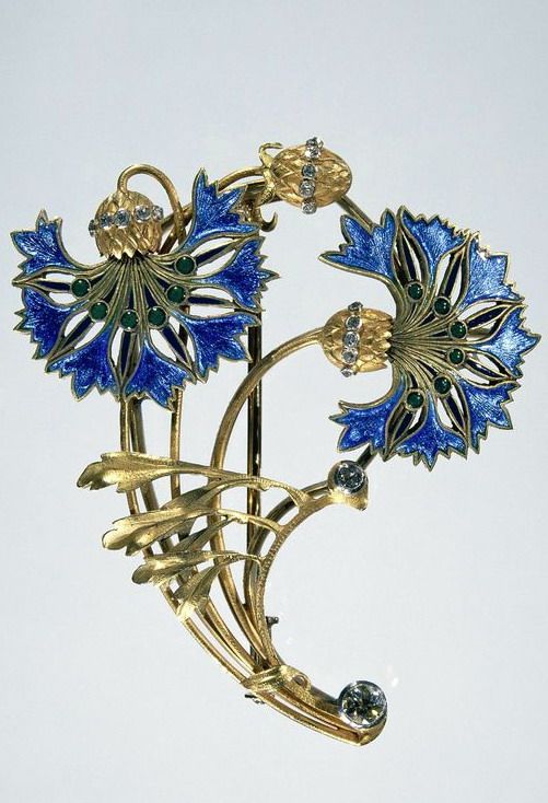 Lalique 'Bachelor Button' Brooch