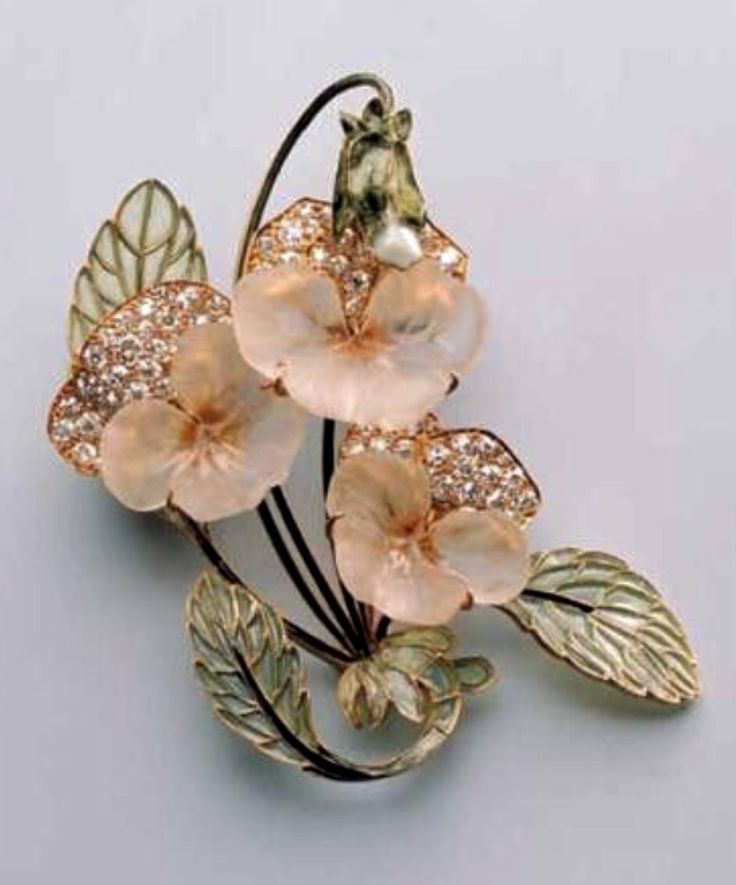 Lalique Pansy Brooch
