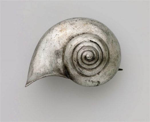 Silver Pin (fibula) with snail  Roman, Imperial Period, 2nd–3rd century A.D.