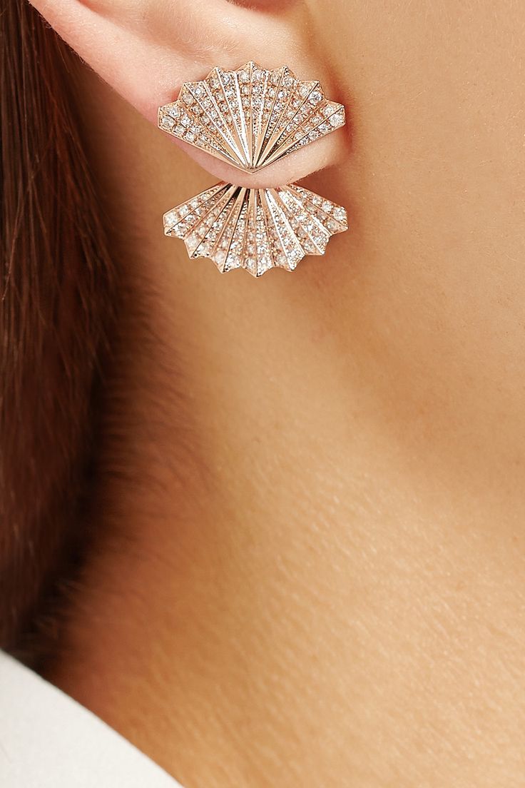 Anita Ko | Boucles d'oreilles en or rose 18 carats et diamants | NET-A-...