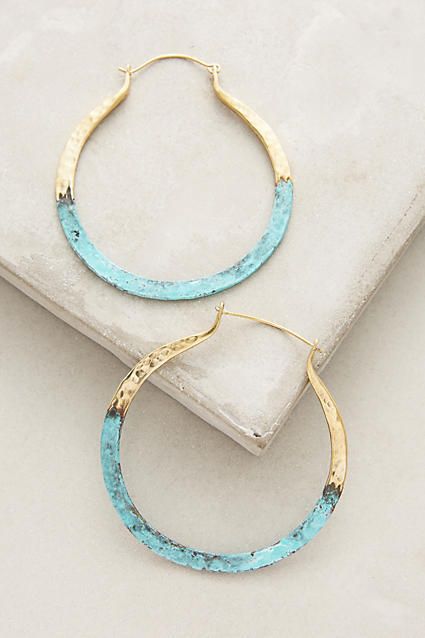gold earrings with turquoise details | ♦F&I♦