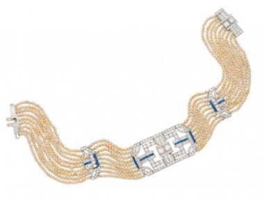 A Diamond and Cultured Pearl Choker Necklace « Dupuis Fine Jewellery Auctioneer...