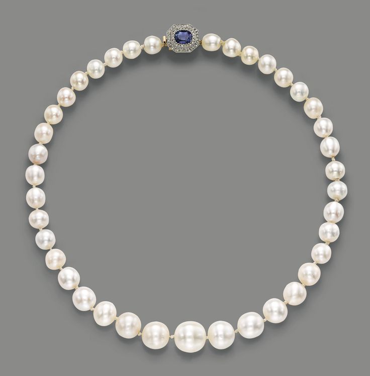 A NATURAL PEARL, SAPPHIRE AND