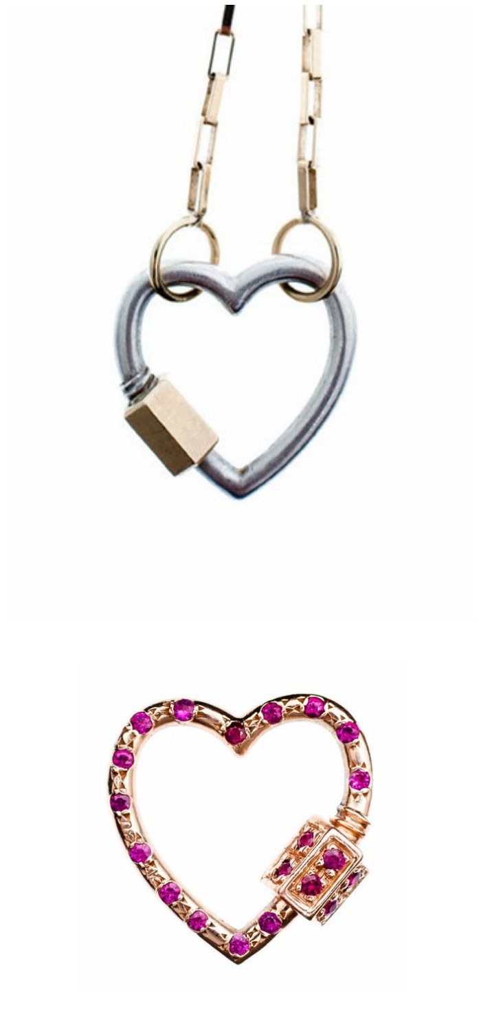 A necklace featuring a Marla Aaron heart lock - which is also available with gem...