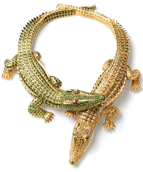 Crocodiles necklace, made to order by Cartier Paris for Maria Felix in 1975.