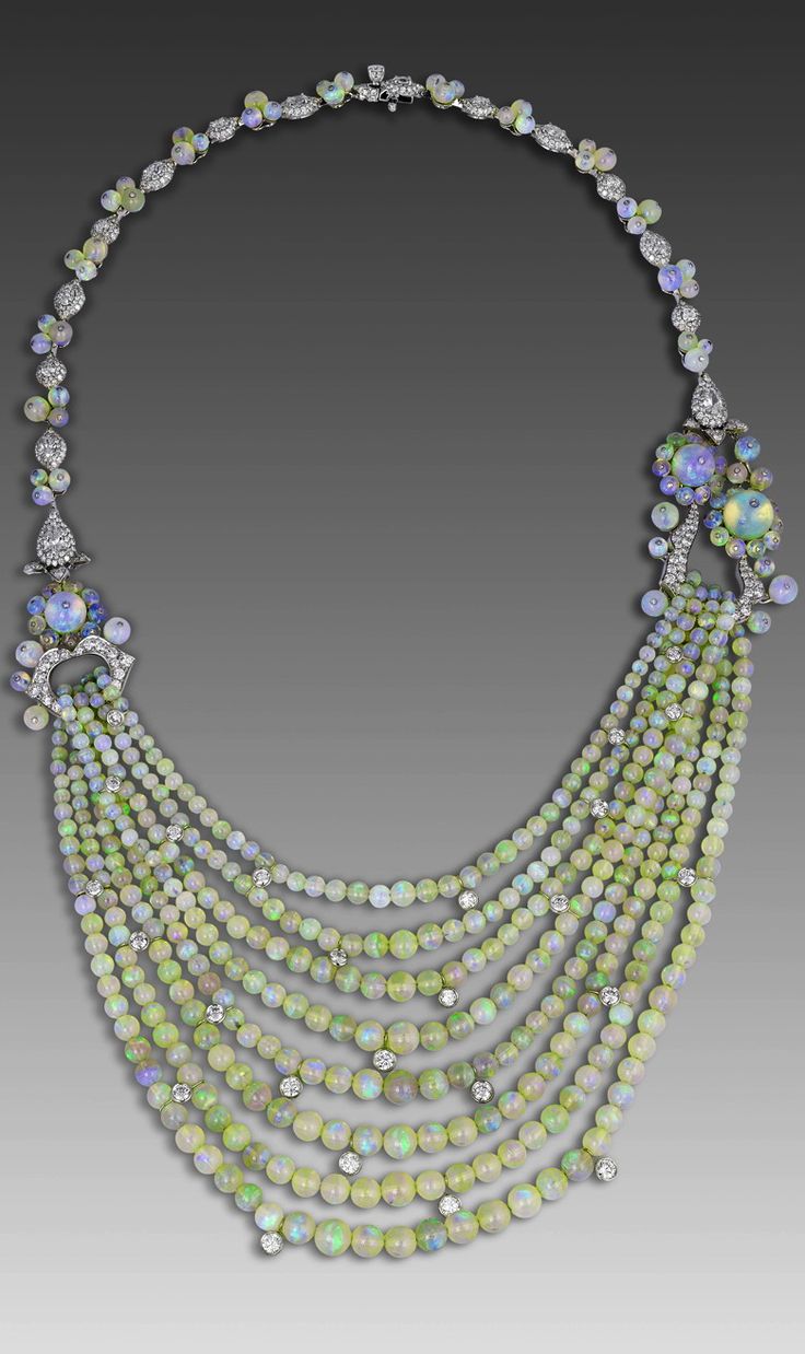 David Morris; opal beads and diamonds from the 1920s