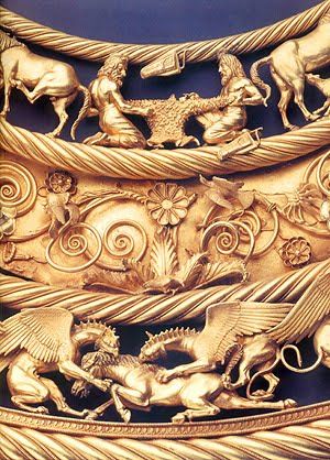 Detail from a Scythian gold necklace.