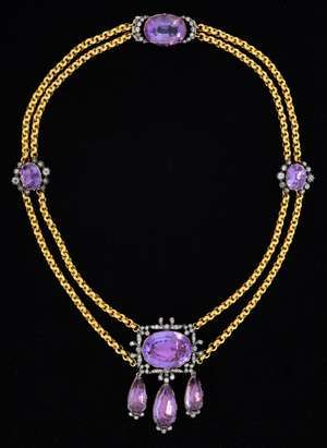 Victorian Amethyst and Diamond Necklace