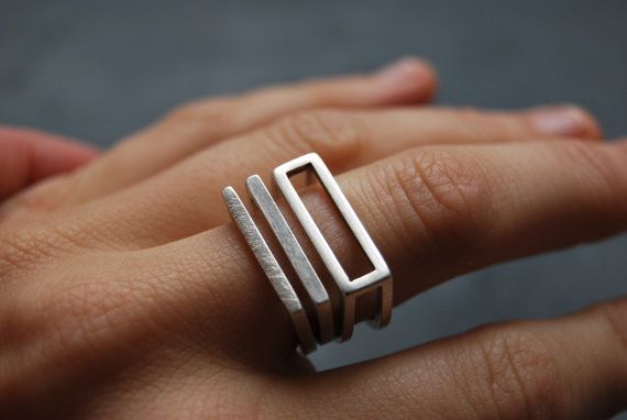Contemporary Sterling silver ring