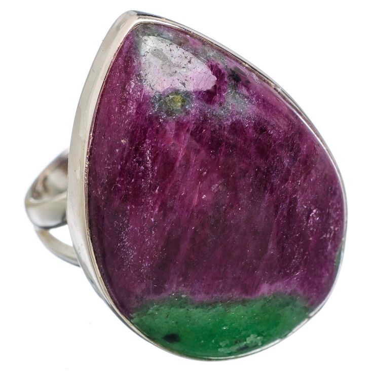 Large Ruby Zoisite 925 Sterling Silver Ring Size 7 RING784237