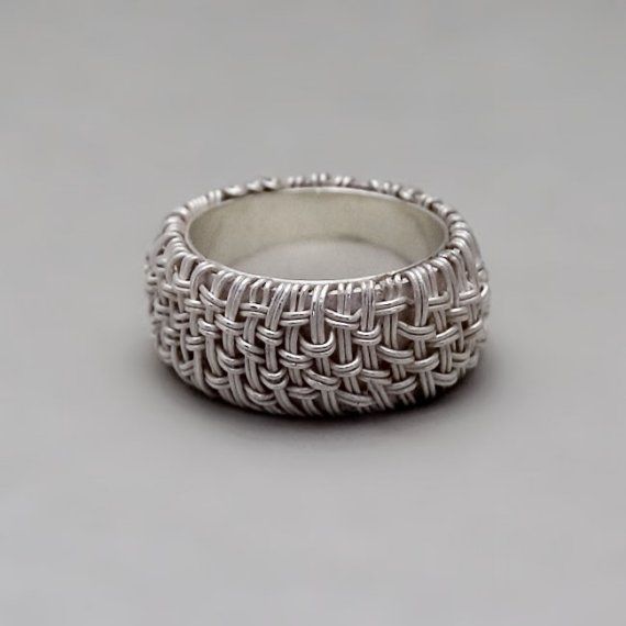 Wide Silver Ring Handmade Fine Silver Jewelry by toolisjewelry,