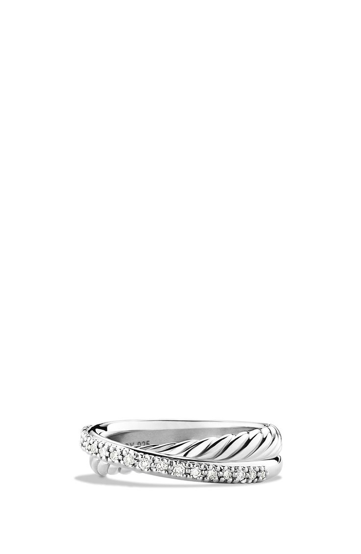 'Crossover' Ring with Diamonds