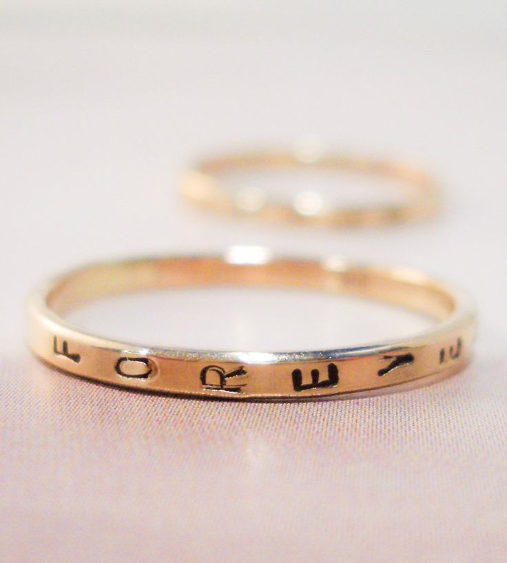 'Forever' Custom Stamped Gold Ring by Tarnished & True on Scoutmob