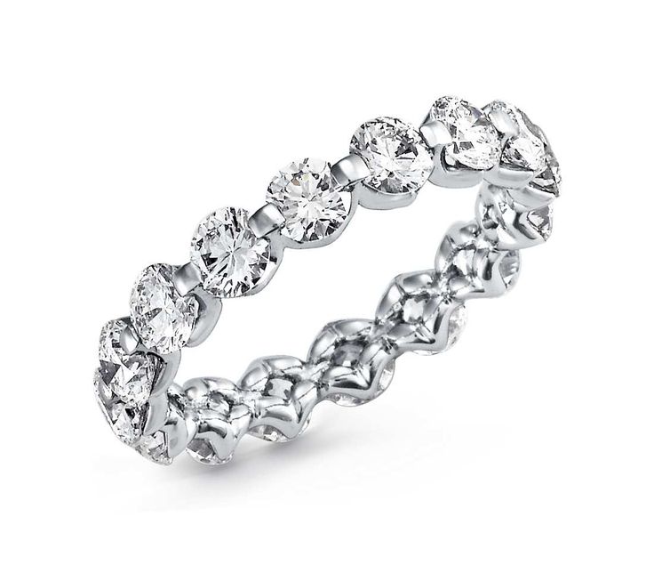 Floating Diamond Eternity Ring in Platinum (3 ct. tw.) | Blue Nile (affiliate li...