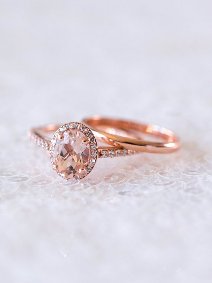 Halo Moissanite Ring in Rose Gold | Created by Davie and Chiyo | Image by Desy C...
