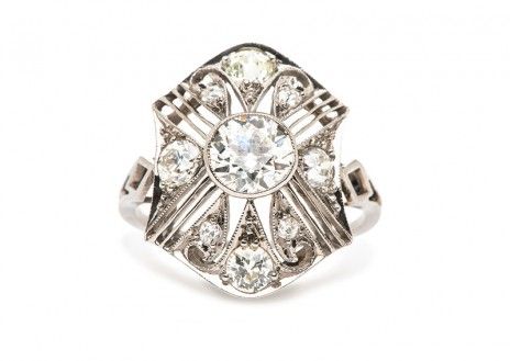 Juniper / Art Deco Engagement Ring