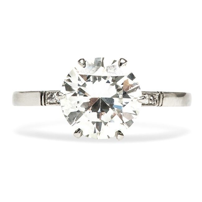 Queens Park Vintage Solitaire Diamond Engagement Ring from Trumpet & Horn
