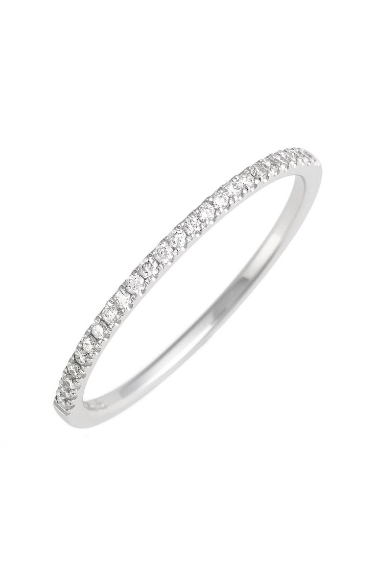 'Stackable' Straight Diamond Band Ring Pave diamond #wedding band (affiliate)