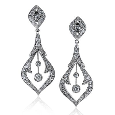 Duchess Collection - These fabulous 18K white gold earrings are comprised of 1.2...