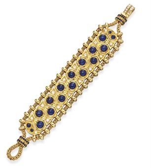 Sapphire, diamond and gold bracelet.
