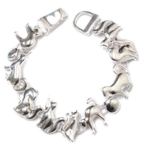 Cat Charm Bracelet Z12 Magnetic Clasp Silver Tone Recycle... www.amazon.com/...