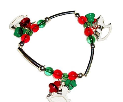 Christmas Stretch Charm Bracelet G10 Red Green White Recy... www.amazon.com/...