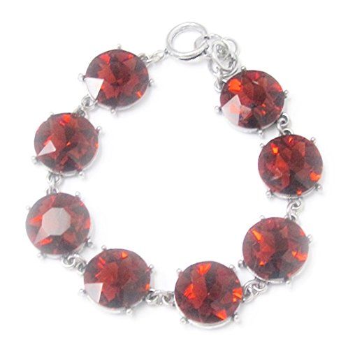 Gorgeous Round Stone Crystal Bracelet Z12 Red in Silver T... www.amazon.com/...