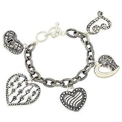 Heart Charm Bracelet C57 Ornate Marcasite Look Recyclebab... www.amazon.com/...