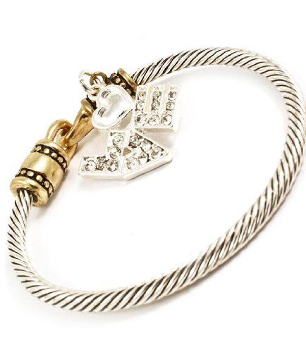 Heart Love Word Art Charm Bracelet Bangle BP Crystal Recy... www.amazon.com/...