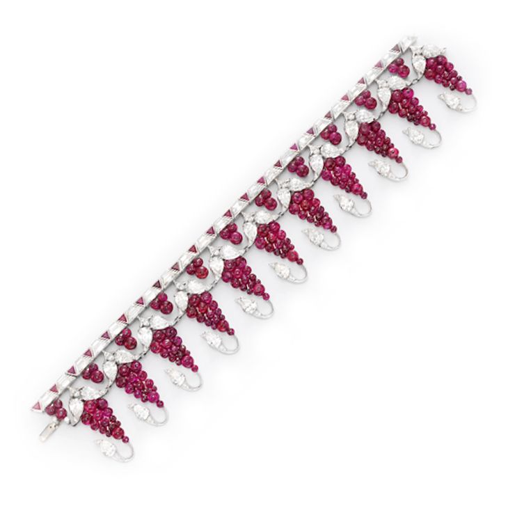 A Ruby Bead and Diamond Bracelet, by Bhagat