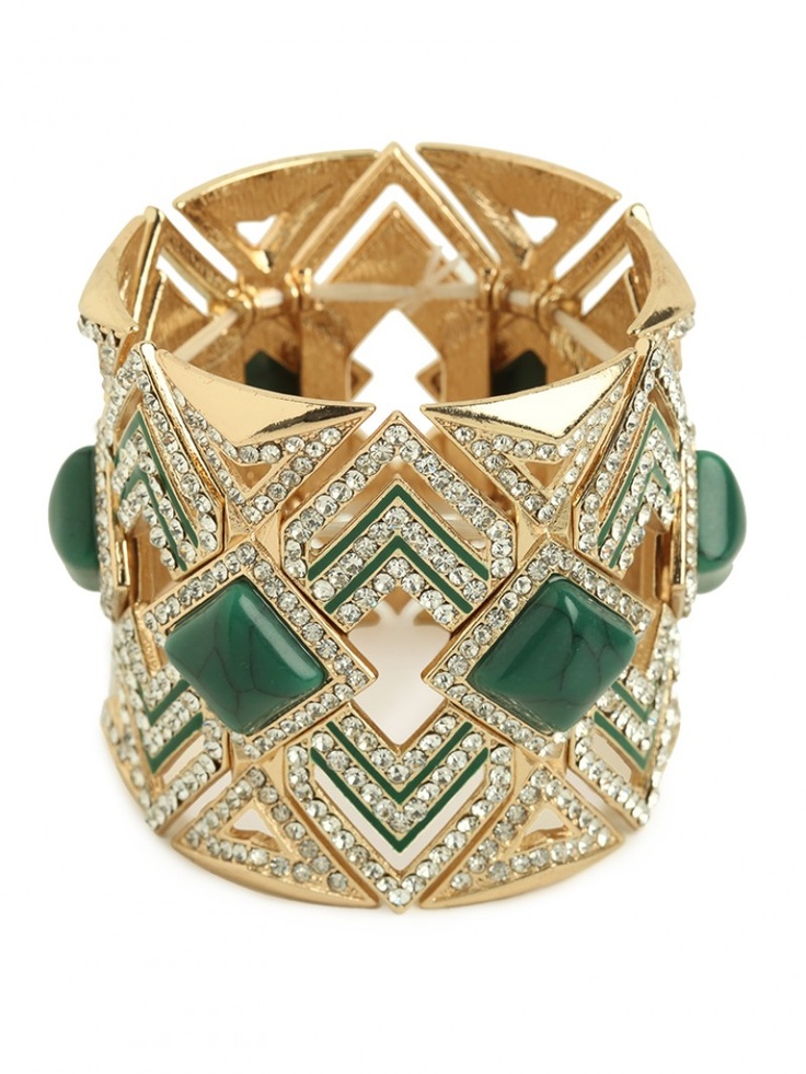 Art Deco Jade and Diamond Cuff