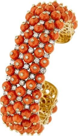 Coral & Diamonds Bracelet