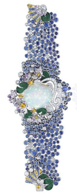 Fleur sacrée bracelet, Palais de la chance collection. White gold, diamonds, co...