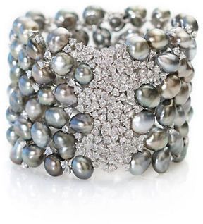 Gump's Keshi Pearl & Diamond Bracelet