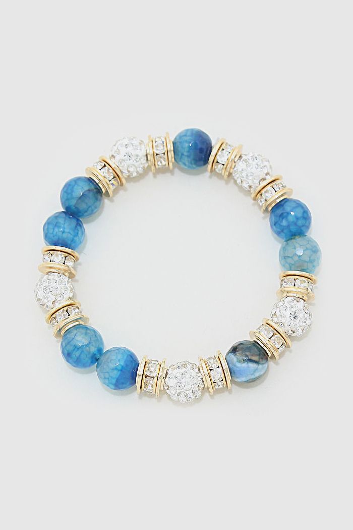 Pave Crystal Di Bracelet in Sapphire Agate